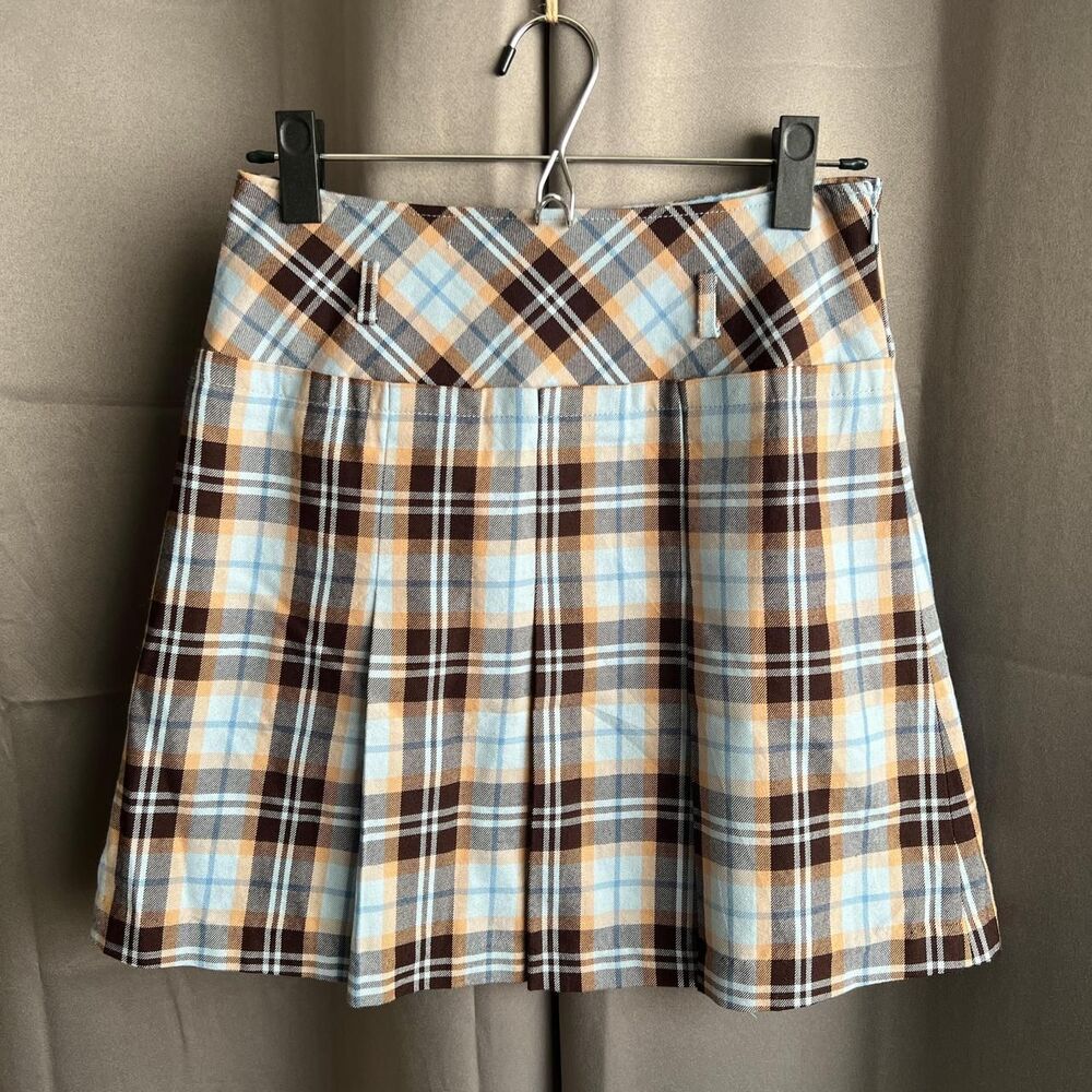 American-vintage Women's Brown and Blue Skirt